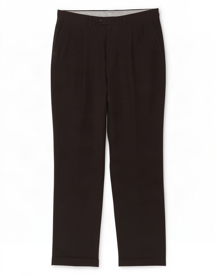 Pantaloni da abito con pegging da uomo Marks & Spencer W36 L33 poliestere nero