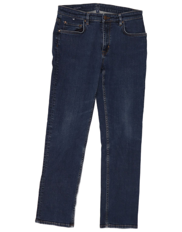 Crew Clothing Jeans dritti da donna UK 10 Small W27 L27 Cotone blu navy