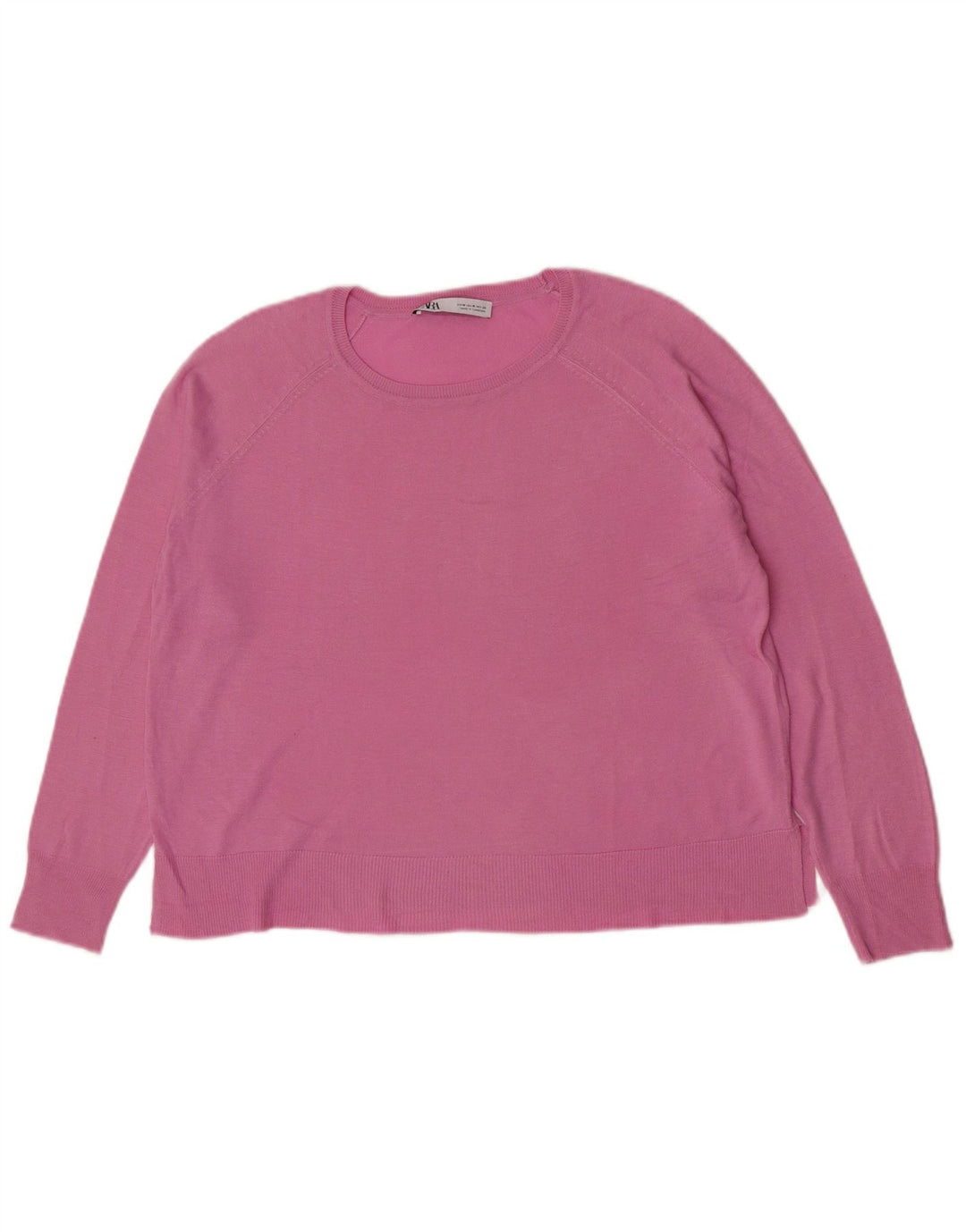 Maglione maglione con scollo a barca da donna Zara UK 14 Rosa medio
