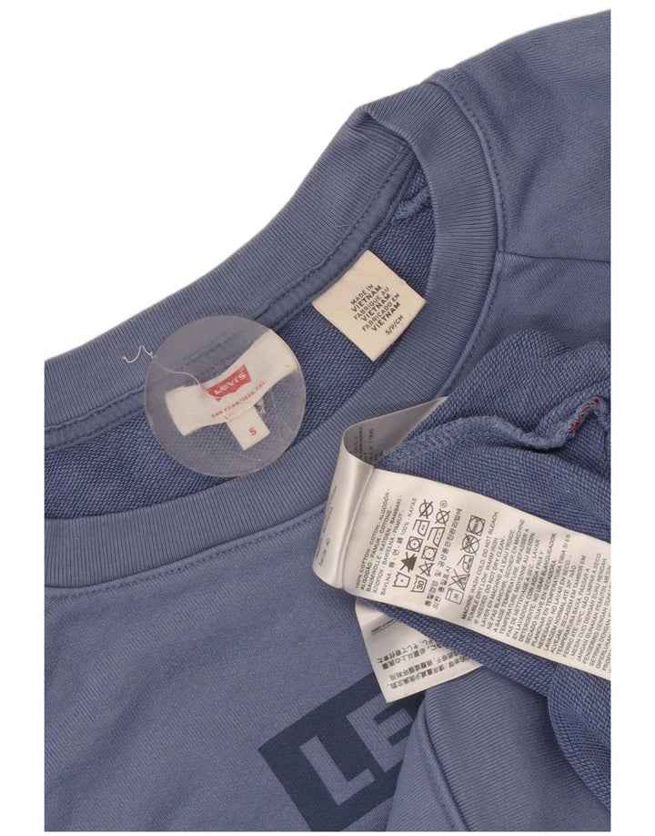 Levi's Felpa oversize con grafica da donna, maglione UK 10, piccolo cotone blu