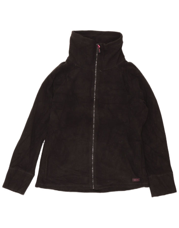 Giacca in pile grafica da donna Calvin Klein UK 16 grande poliestere nero