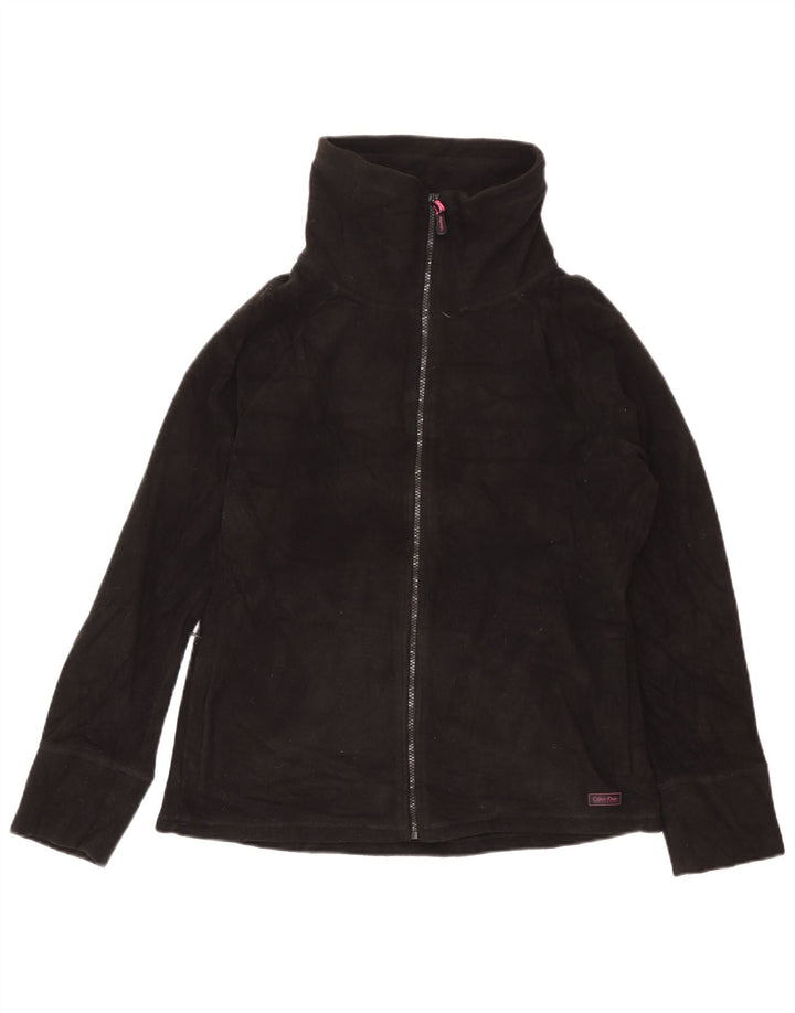 Giacca in pile grafica da donna Calvin Klein UK 16 grande poliestere nero