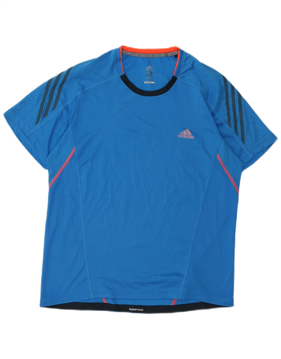 T-shirt ADIDAS da uomo Climalite Top grande blu in poliestere