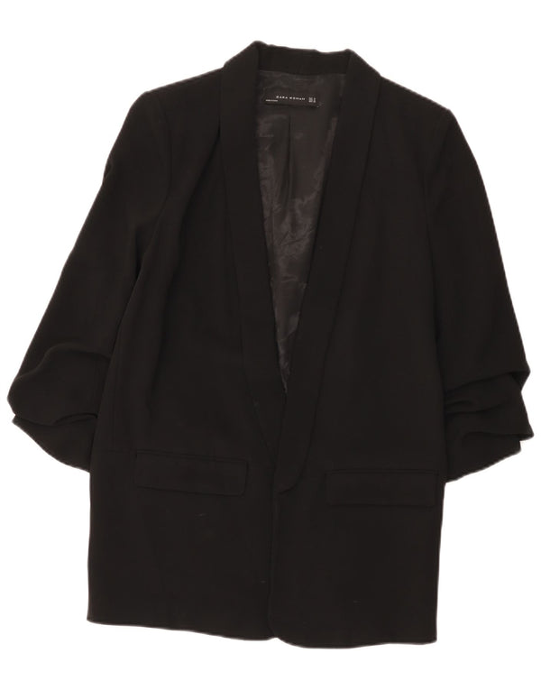 Giacca blazer aperta da donna con maniche a 3/4 Zara UK 14 media nera