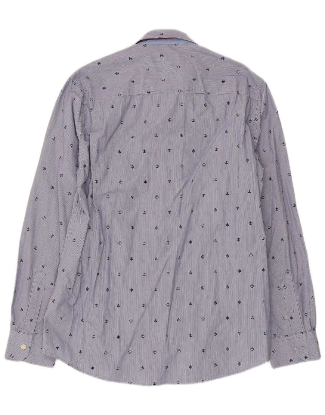 PEPE Jeans Camicia da uomo con vestibilità regolare, modello astratto, grande gessato blu