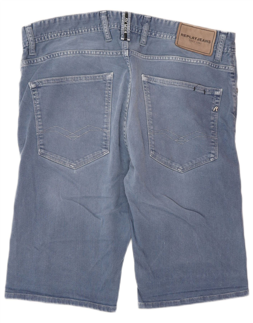 REPLAY Pantaloncini di jeans da uomo W32 cotone blu medio