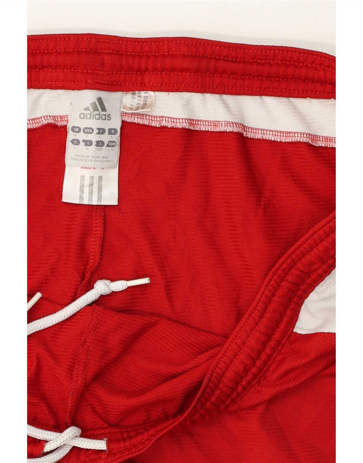 Pantaloncini sportivi Adidas Climalite da uomo XL Rosso Colourblock in poliestere