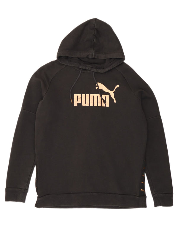 Felpa con cappuccio oversize grafica da donna Puma UK 8 piccola in cotone nero