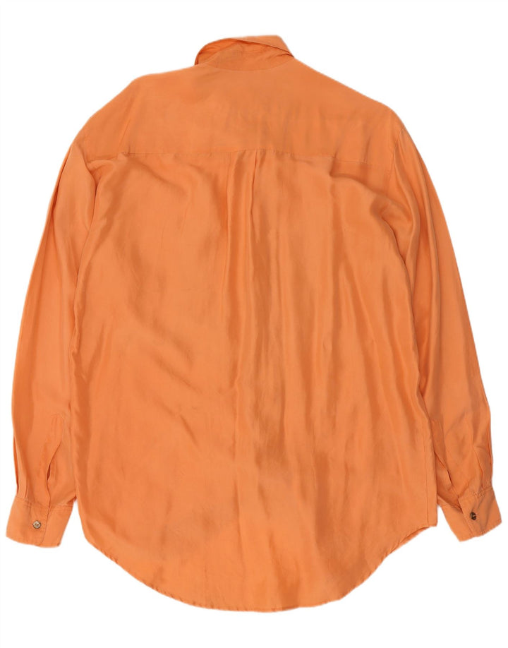 Camicia Vintage Uomo Piccola In Seta Arancione