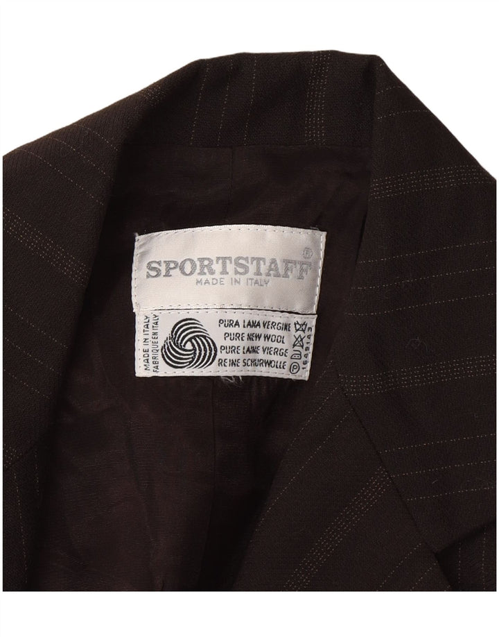 Giacca blazer da donna a 1 bottone con linea lunga Sportstaff UK 10 piccola a righe marroni