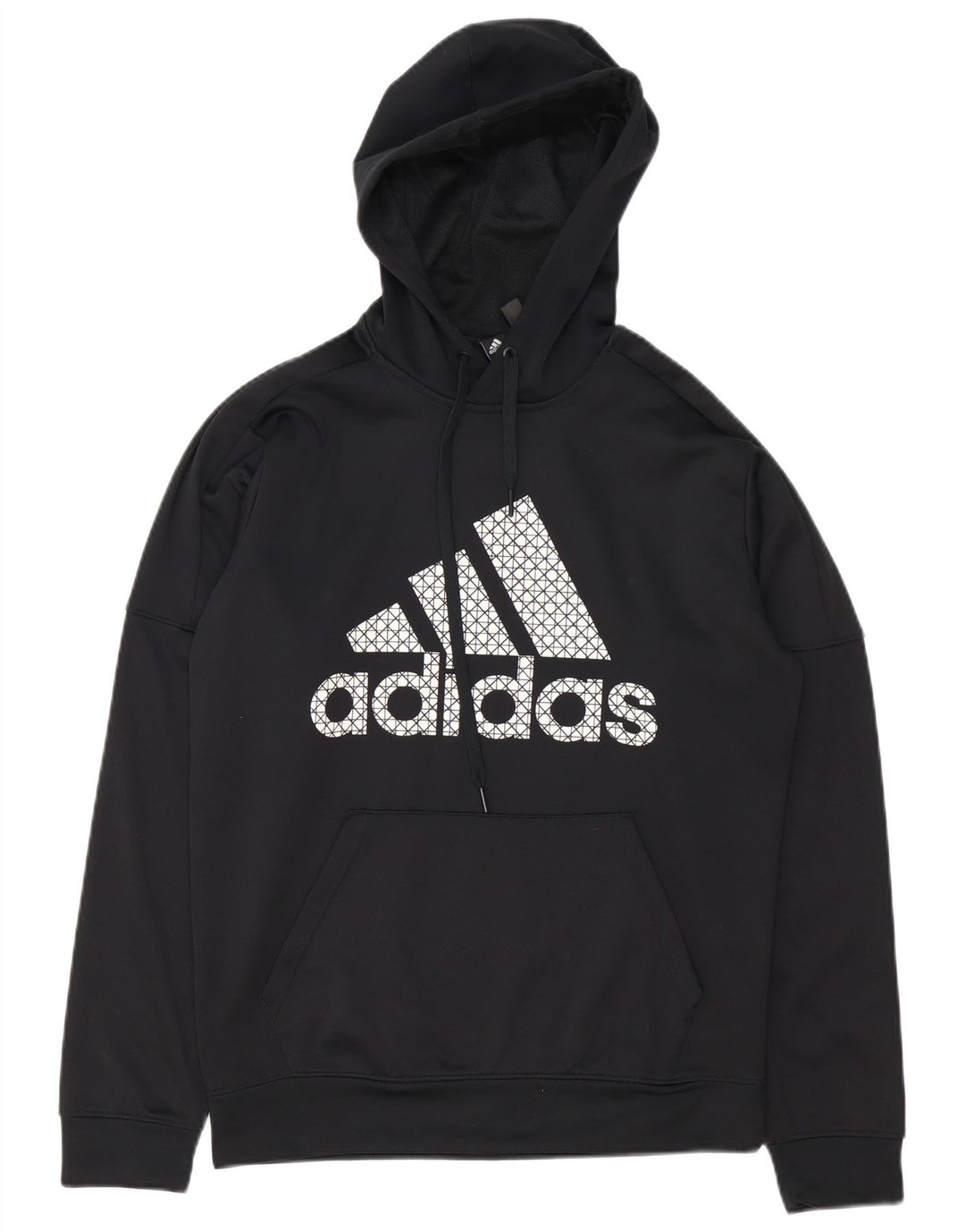 Felpa con cappuccio grafica ADIDAS da uomo Climawarm, poliestere nero medio