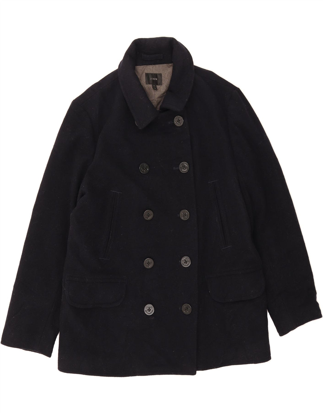 Cappotto da marinaio da uomo J. CREW UK 42 XL Lana blu navy