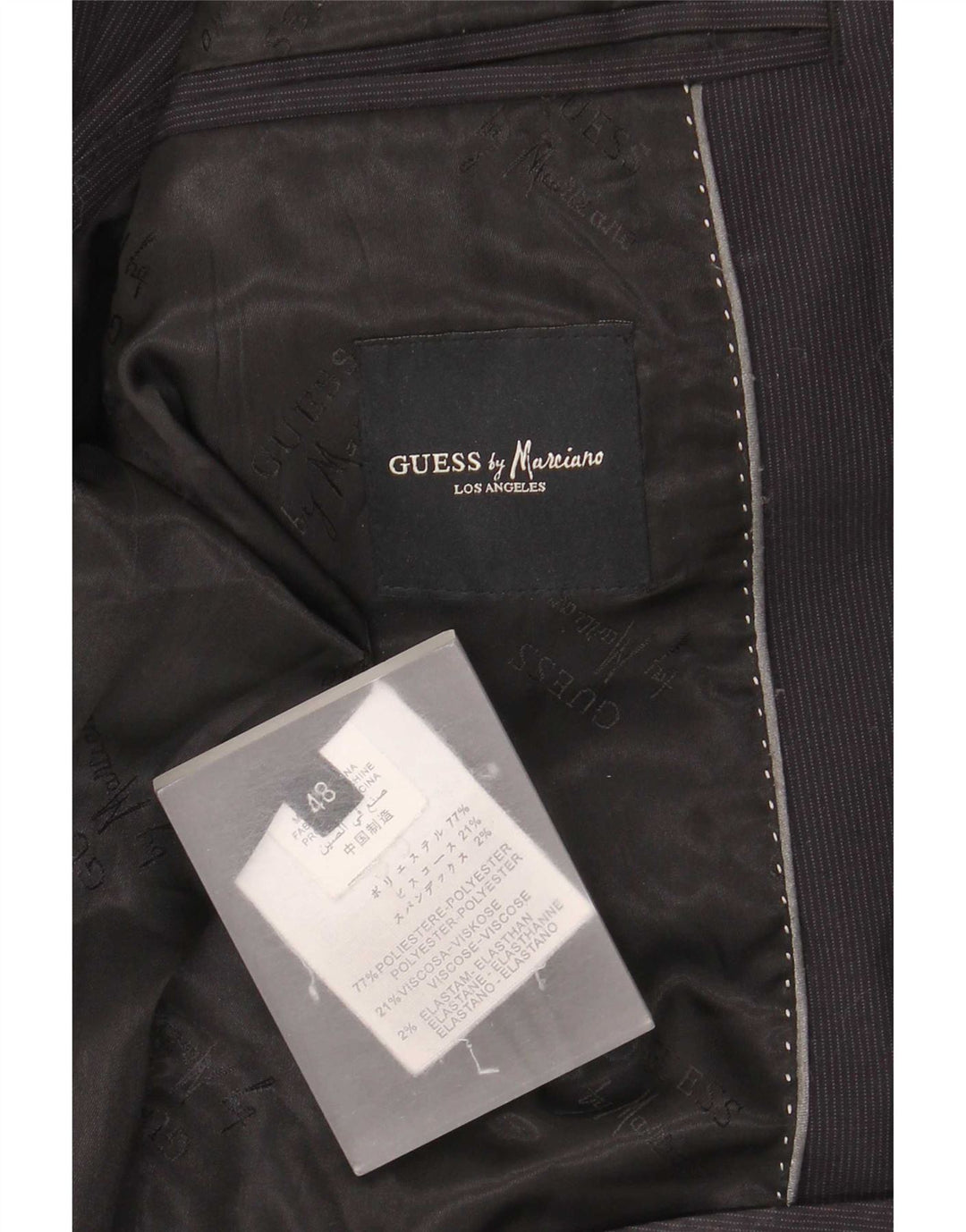 Giacca blazer da uomo Guess By Marciano IT 48 medio blu navy gessato