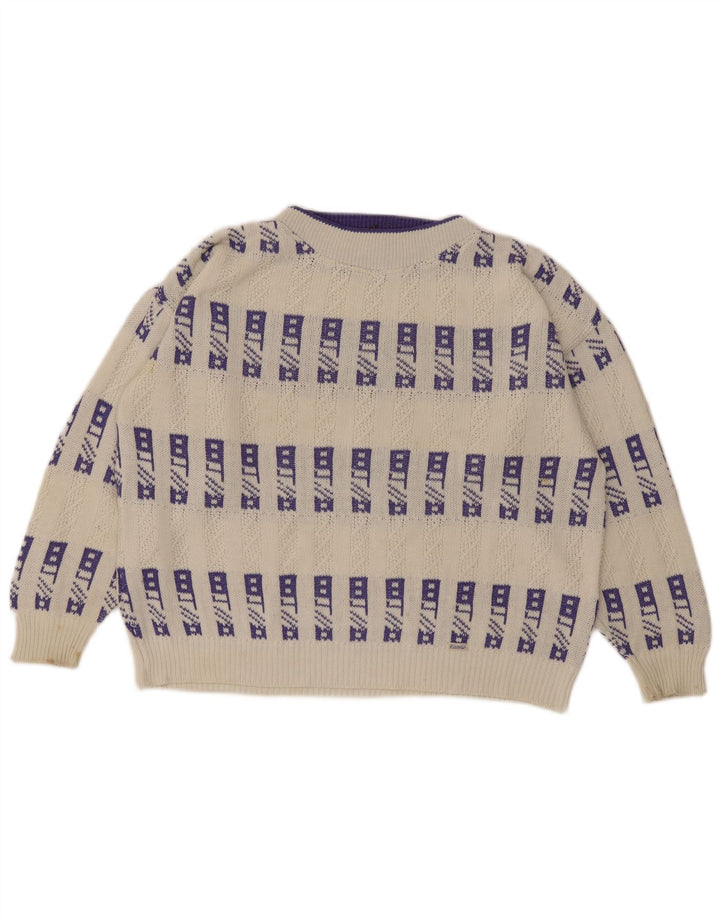 Maglione maglione girocollo da uomo Eisbar XL bianco geometrico