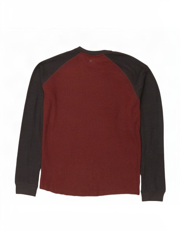 Mountain Warehouse Maglia da uomo a maniche lunghe 3XL Cotone color block bordeaux