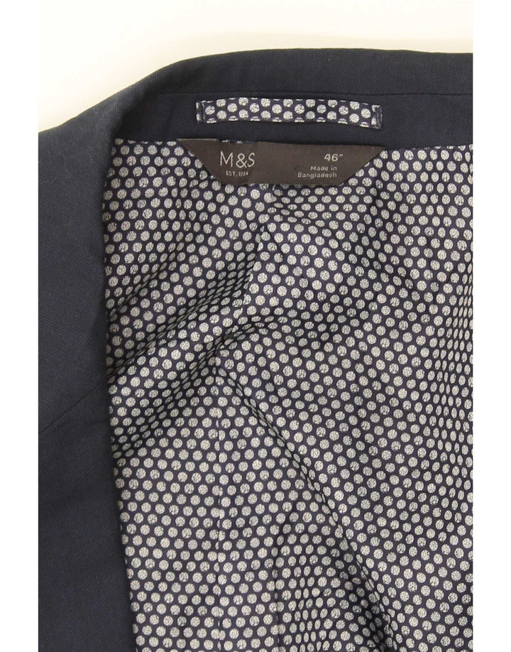 Giacca blazer a 2 bottoni da uomo Marks & Spencer UK 46 XL Blu navy