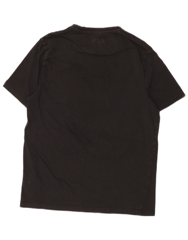 T-shirt grafica da uomo Fila Top in cotone nero medio