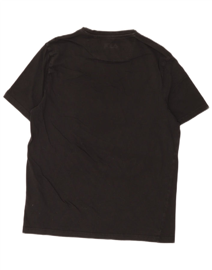 T-shirt grafica da uomo Fila Top in cotone nero medio
