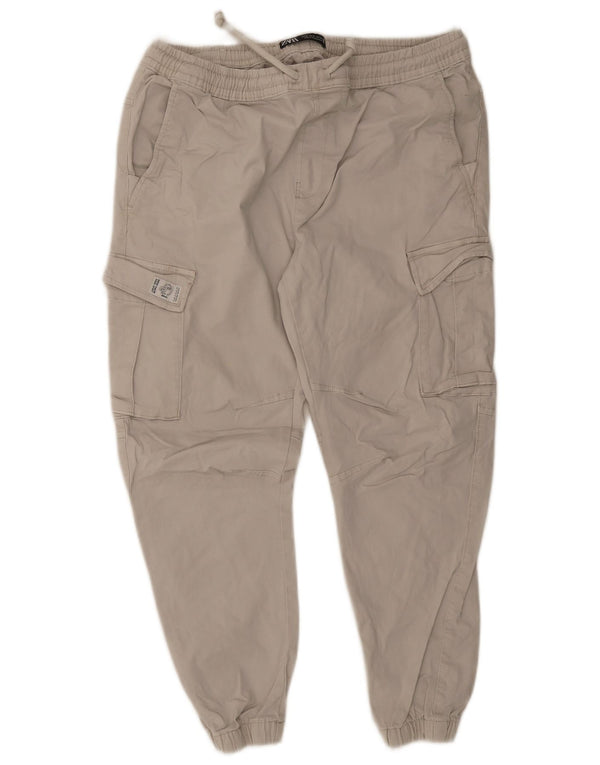 Pantaloni cargo da jogging da uomo Zara XL W34 L26 in cotone beige