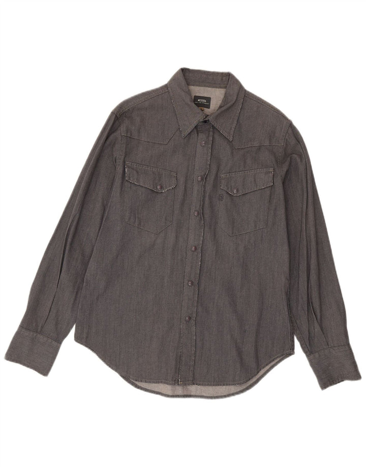 Camicia da uomo G-STAR in cotone grigio medio