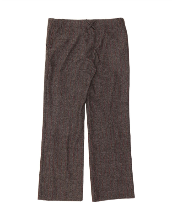 FAY Womens Straight Chino Trousers IT 42 Medium W32 L30 Grey Striped Wool Vintage Fay and Second-Hand Fay from Messina Hembry 