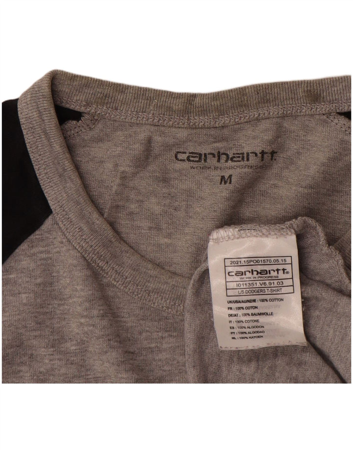 Top Carhartt da uomo a maniche lunghe in cotone color block grigio medio