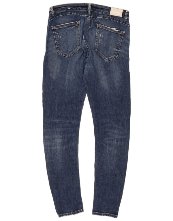 Jeans skinny effetto invecchiato Zara da donna EU 42 Large W32 L27 Blu
