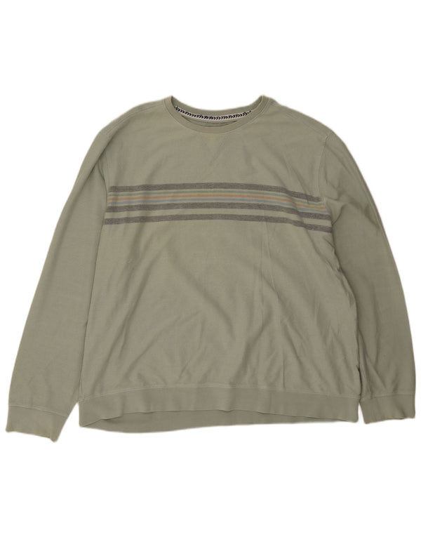 Felpa da uomo Fat Face Felpa 2XL Cotone a righe verdi