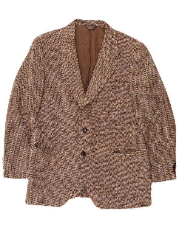 Giacca blazer da uomo dalla vestibilità regolare Harris Tweed UK 42 Large Brown Herringbone
