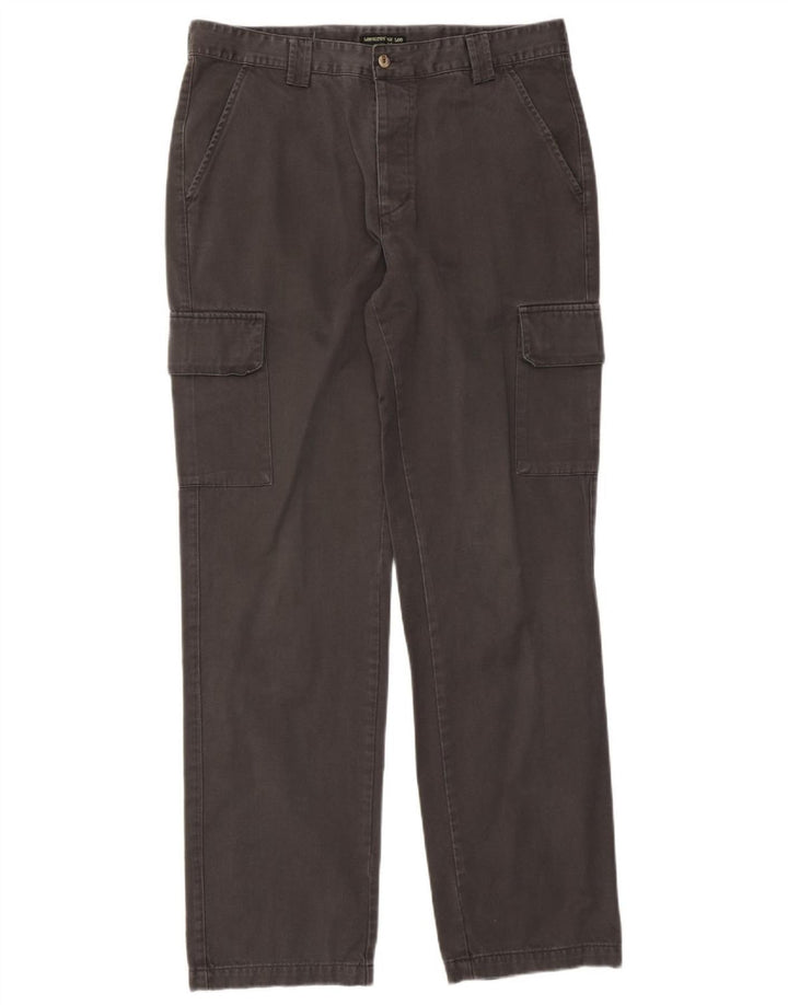 LEE Mens Straight Cargo Trousers W36 L34 Grey Cotton