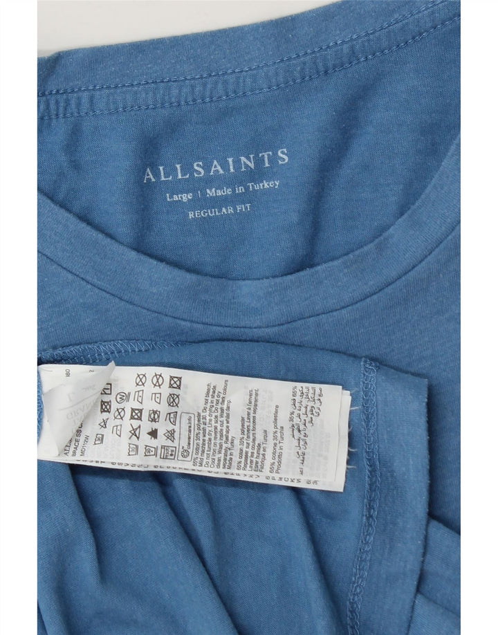 T-shirt da uomo con vestibilità regolare All Saints, taglia grande, in cotone blu