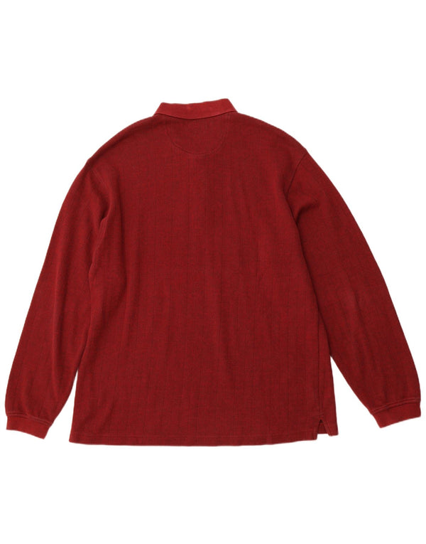 Polo da uomo a maniche lunghe IZOD XL in cotone screziato rosso