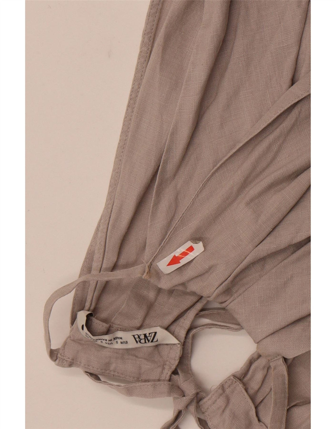 Top all'americana da donna Zara UK 8 piccolo lino grigio