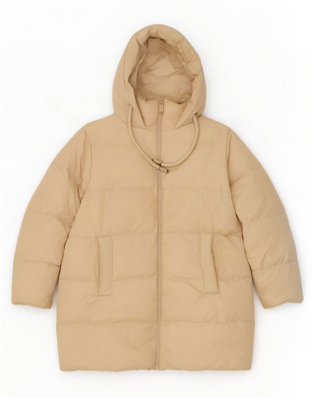 Cappotto imbottito oversize con cappuccio da donna Zara UK 6 XS Poliestere beige
