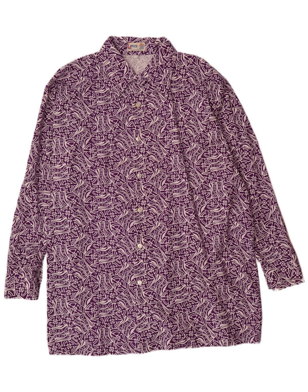 VINTAGE Mens Abstract Pattern Shirt Size 44 XL Purple