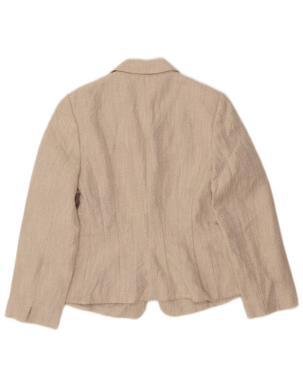 Giacca blazer da donna a 1 bottone Hobbs UK 10 piccolo lino beige