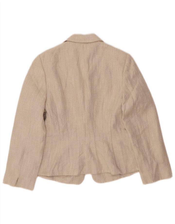 Giacca blazer da donna a 1 bottone Hobbs UK 10 piccolo lino beige