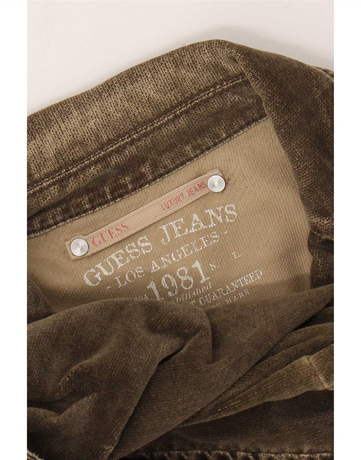 Guess Giacca blazer da uomo a 2 bottoni UK 38 Marrone medio Cotone