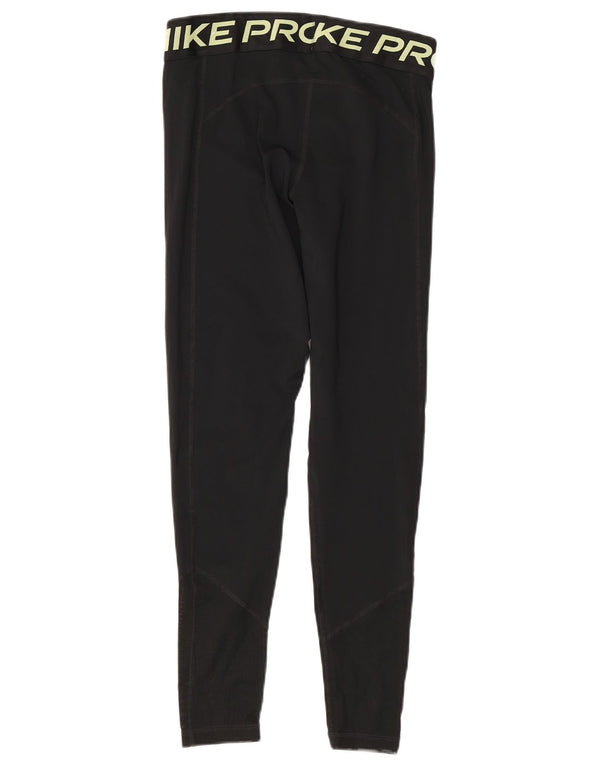 Leggings grafici Nike Dri Fit da donna UK 12 medio nero poliestere
