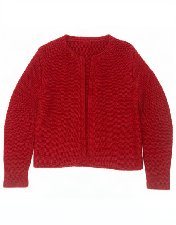 Maglione Bolero aperto da donna vintage UK 10 piccolo bordeaux
