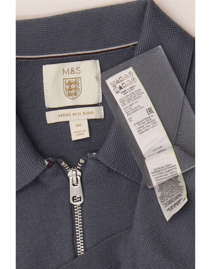 Maglione cardigan da uomo Marks & Spencer 4XL poliestere blu