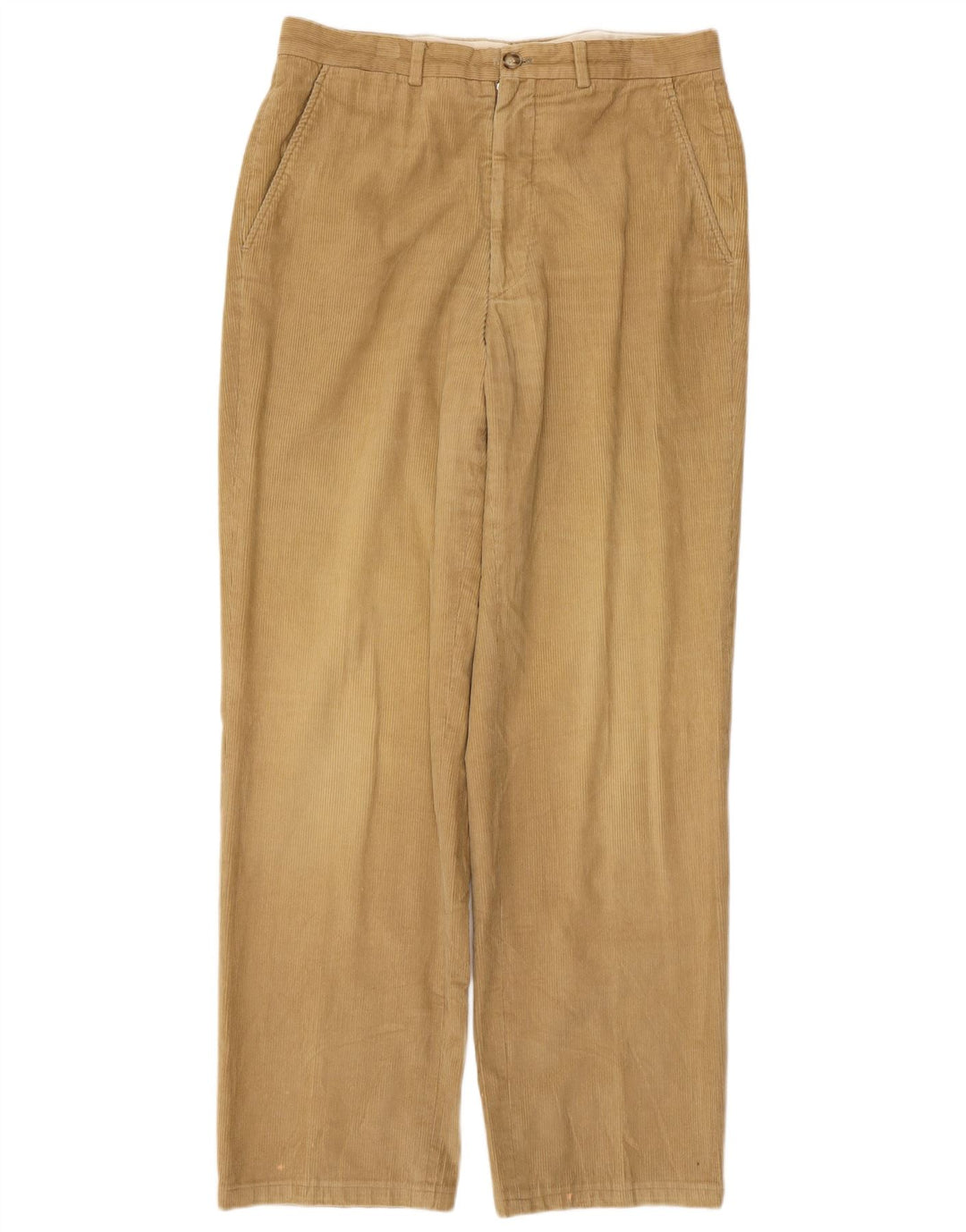 Pantaloni dritti da uomo in velluto a coste Armani IT 48 medio W32 L31 cotone beige