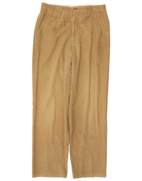 Pantaloni dritti da uomo in velluto a coste Armani IT 48 medio W32 L31 cotone beige