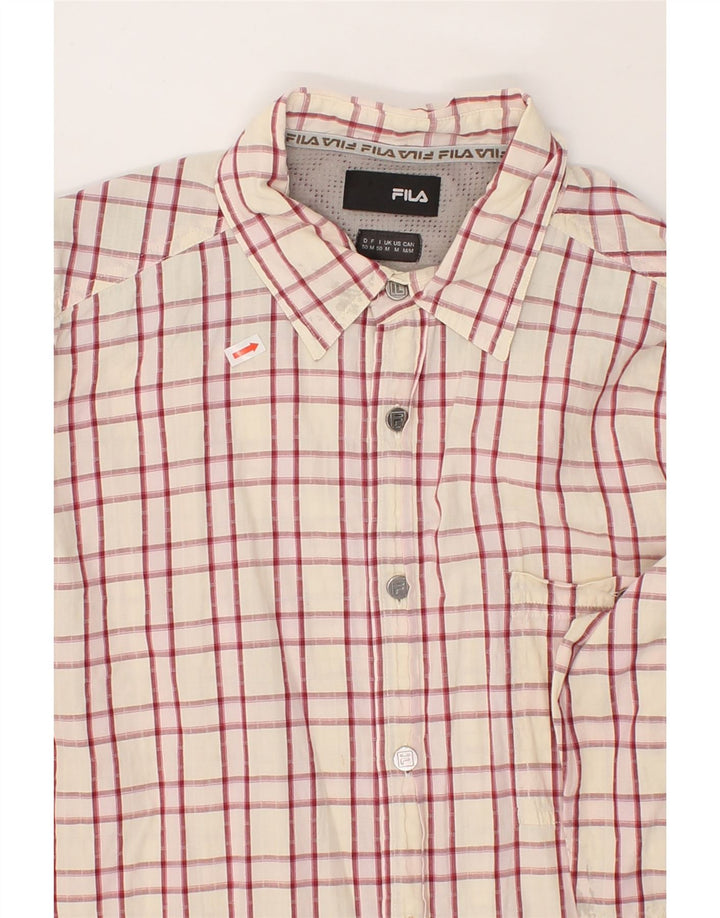 FILA Mens Shirt Medium Red Check Cotton Vintage Fila and Second-Hand Fila from Messina Hembry 