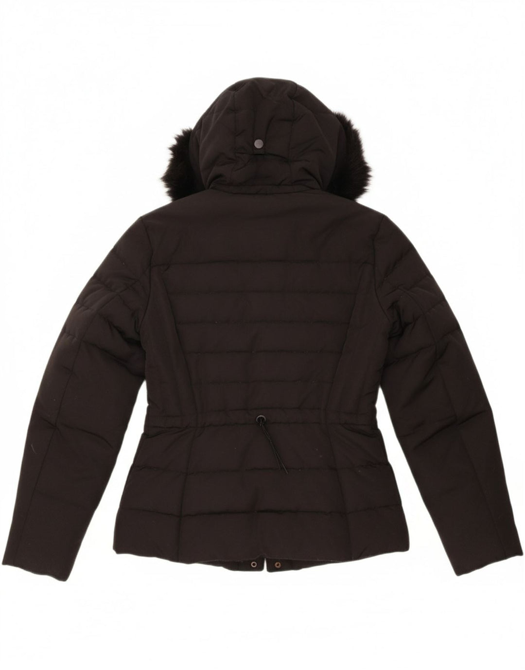 ZARA Womens Hooded Padded Jacket UK 14 Large Black Polyester Vintage Zara and Second-Hand Zara from Messina Hembry 
