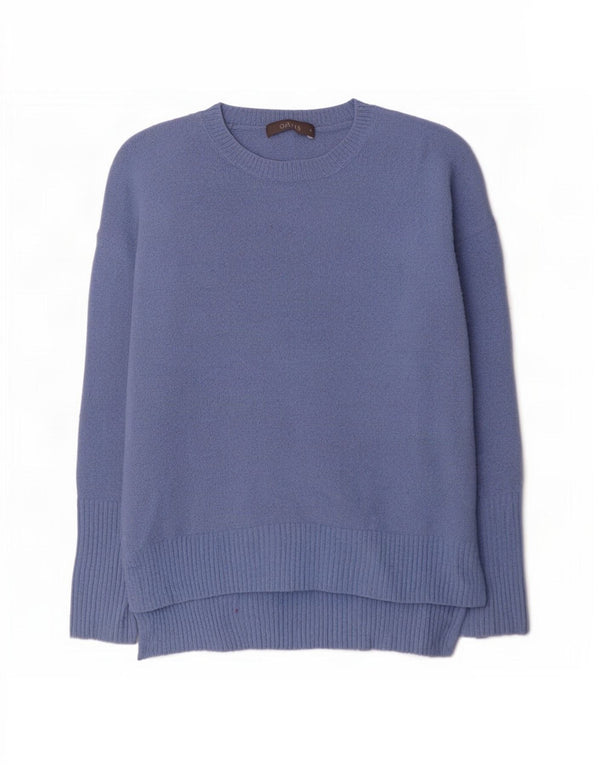 Oasis Maglione da donna oversize con scollo a barca UK 10 Piccolo acrilico blu