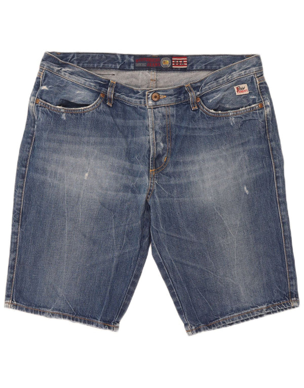 Pantaloncini di jeans invecchiati Thanaz da uomo Roy Rogers IT 50 Large W36 Blu