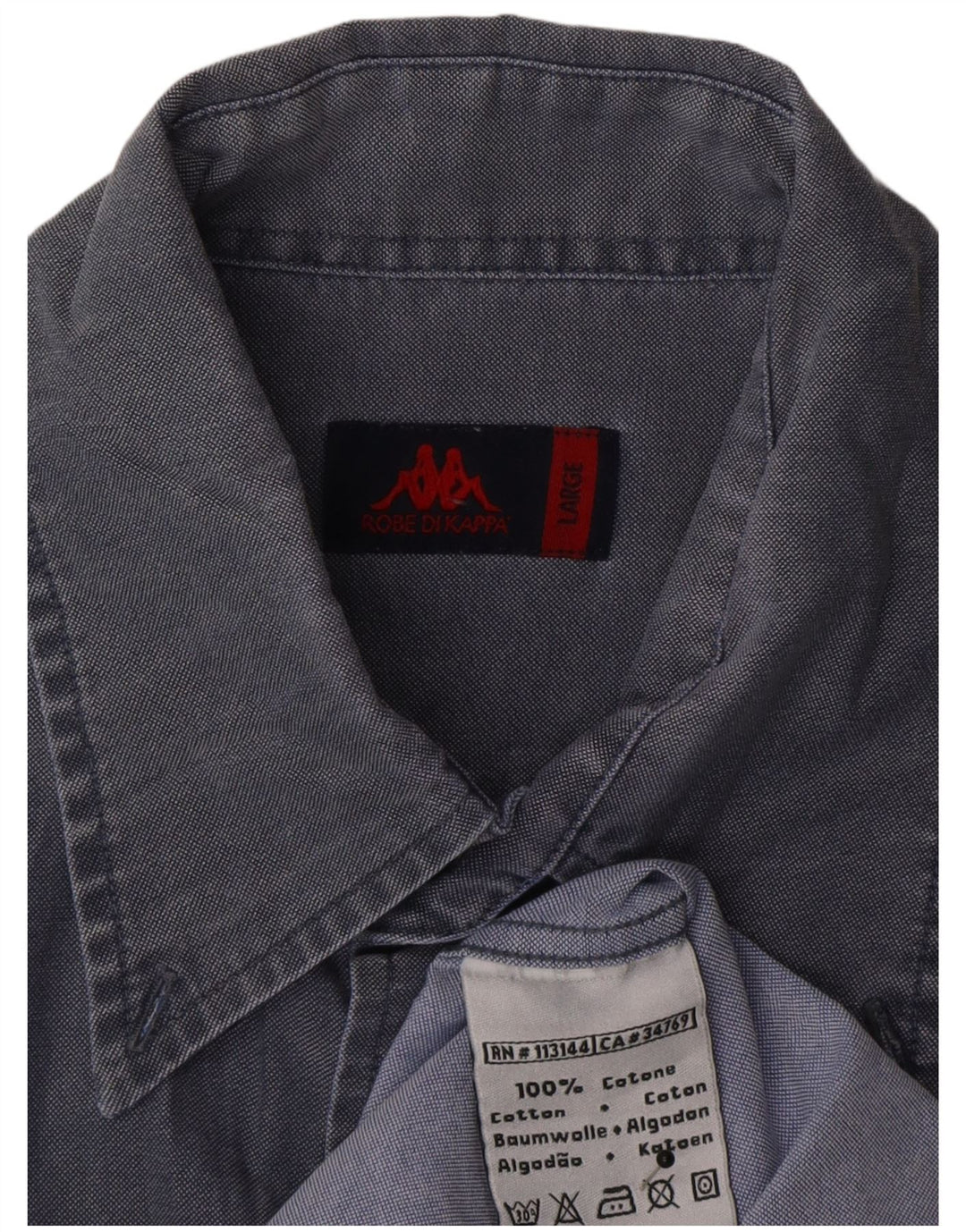 Camicia Kappa Uomo Large Blu Navy in cotone