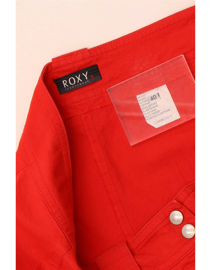 Pantaloni corti dritti da donna Roxy EU 40 Medium W30 L23 Cotone rosso
