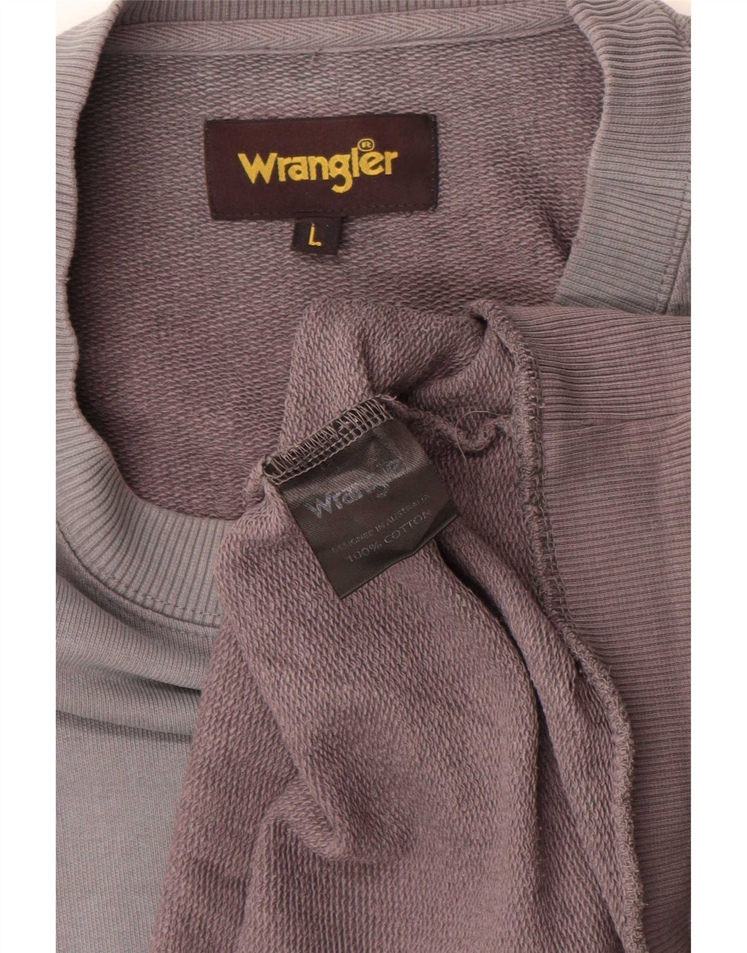 Felpa grafica da uomo Wrangler Maglione grande cotone grigio